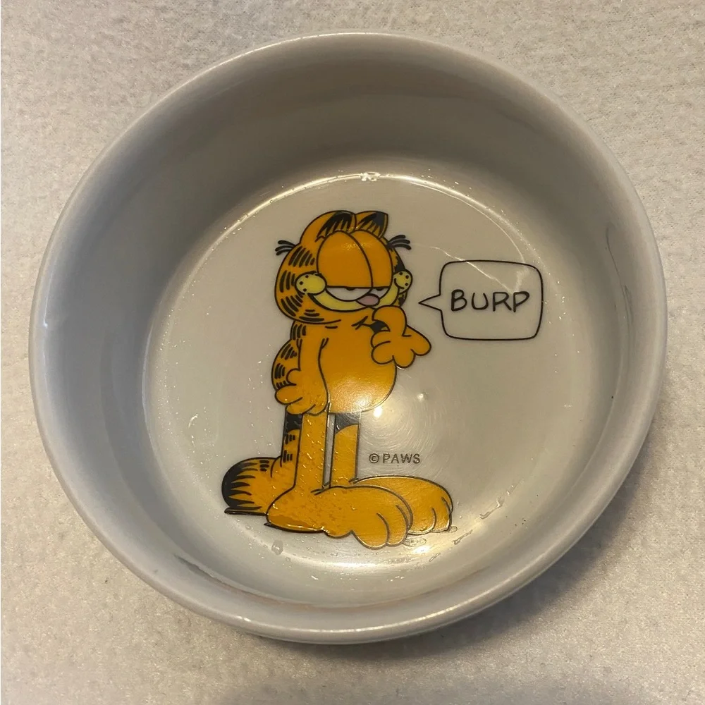 VINTAGE GARFIELD My Bowl Cat Dish Cartoons BURP PAWS.
